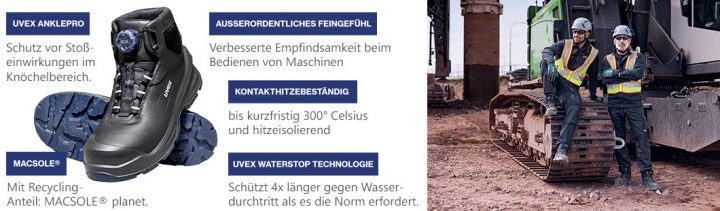 Features des uvex Sicherheitsstiefel MACSOLE